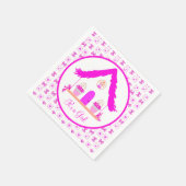 Gepersonaliseerde roze huis Het is een meisje Servet (Hoek)