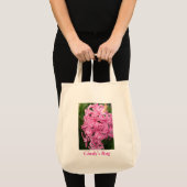 Gepersonaliseerde roze hyacinten bloemen canvas ta tote bag (Voorkant (product))