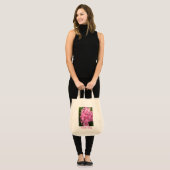 Gepersonaliseerde roze hyacinten bloemen canvas ta tote bag (Voorkant (model))