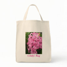 Gepersonaliseerde roze hyacinten bloemen canvas ta