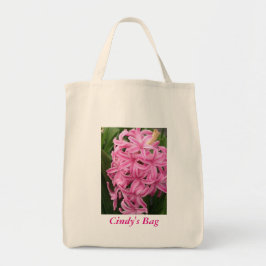 Gepersonaliseerde roze hyacinten bloemen canvas ta tote bag