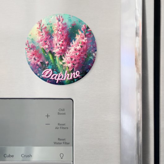 Gepersonaliseerde Roze Hyacinten Hyacint Bloemen Magneet (Insitu (Koelkast))