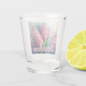 Gepersonaliseerde Roze Hyacinten Hyacint Bloemen Shot Glas (Achterkant)