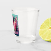 Gepersonaliseerde Roze Hyacinten Hyacint Bloemen Shot Glas (Rechts)