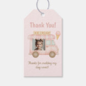 Gepersonaliseerde Roze Ijsauto Bedankt Cadeaulabel (Voorkant)