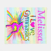 GEPERSONALISEERDE ROZE IK HOU VAN GYMNASTIEK FLEEC FLEECE DEKEN (Voorkant (Horizontaal))