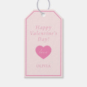 Gepersonaliseerde Roze ingelijst Valentijn's DAY Cadeaulabel (Voorkant)