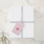 Gepersonaliseerde Roze ingelijst Valentijn's DAY Cadeaulabel (Met Touw)