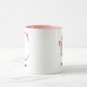 Gepersonaliseerde Roze Initiële Naam Mok Cadeau vo (Midden)