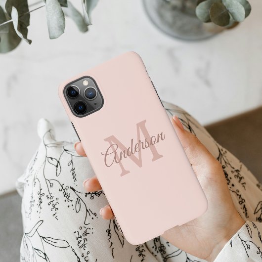 Gepersonaliseerde roze iPhone Case | Monogram en s iPhone Hoesje