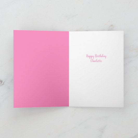 Gepersonaliseerde roze kaarsen betaalkaart kaart (Binnen)