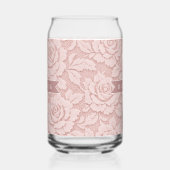 Gepersonaliseerde Roze Kant Bloem Romantisch Blikvorm Glas (Links)