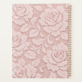 Gepersonaliseerde Roze Kant Bloemige Romantische Planner (Achterkant)
