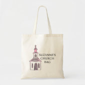 Gepersonaliseerde Roze Kerktas, Kruiskapel Tote Bag (Voorkant)