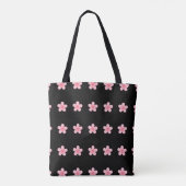 Gepersonaliseerde Roze Kersen Bloem patroon kruis  Tote Bag (Achterkant)