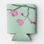 Gepersonaliseerde roze kersenbloesem Mint Green Blikjeskoeler (Achterkant)