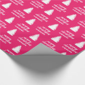 Gepersonaliseerde roze kerst cadeaupapier (Hoek)