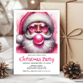 Gepersonaliseerde Roze Kerstman Bubble Gum Grappig Kaart