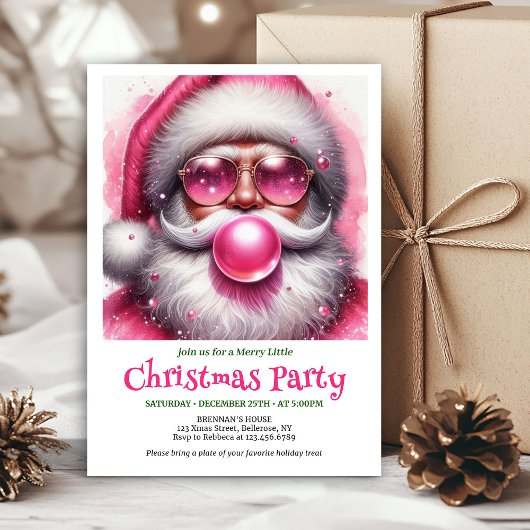 Gepersonaliseerde Roze Kerstman Bubble Gum Grappig Kaart