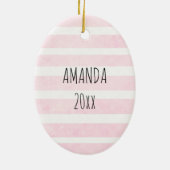 Gepersonaliseerde roze kerstman keramisch ornament (Achterkant)