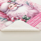 Gepersonaliseerde Roze Kerstmandeken Meisjes Kerst Sherpa Deken (3/4)