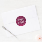 Gepersonaliseerde Roze Kerstmis hand geletterde st Ronde Sticker (Envelop)