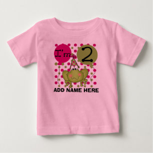 Gepersonaliseerde Roze Kikker 2e Verjaardag T-shir