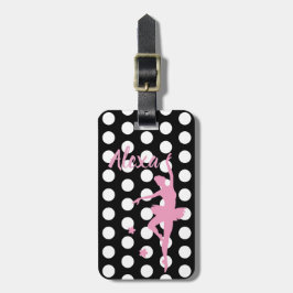 Gepersonaliseerde Roze Kinder Ballerina Bagagelabe Bagagelabel