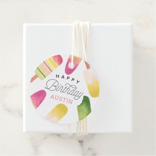 Gepersonaliseerde roze kinderen Birthday Party Bedankjes Labels (In situ)