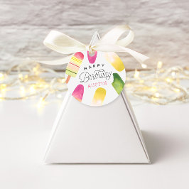 Gepersonaliseerde roze kinderen Birthday Party Bedankjes Labels