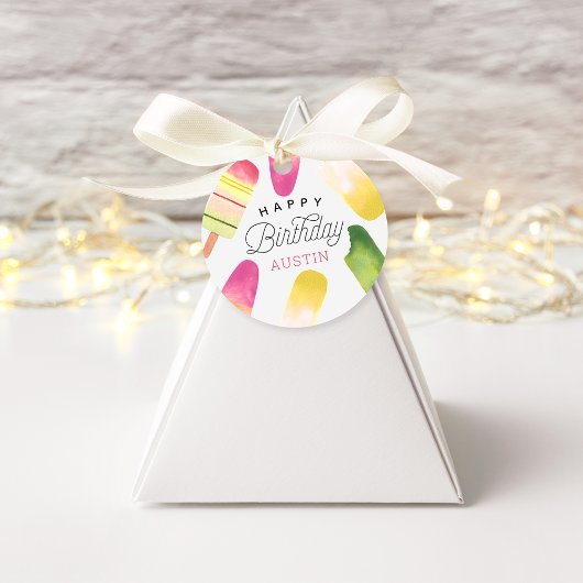 Gepersonaliseerde roze kinderen Birthday Party Bedankjes Labels