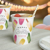 Gepersonaliseerde roze kinderen Birthday Party Papieren Bekers