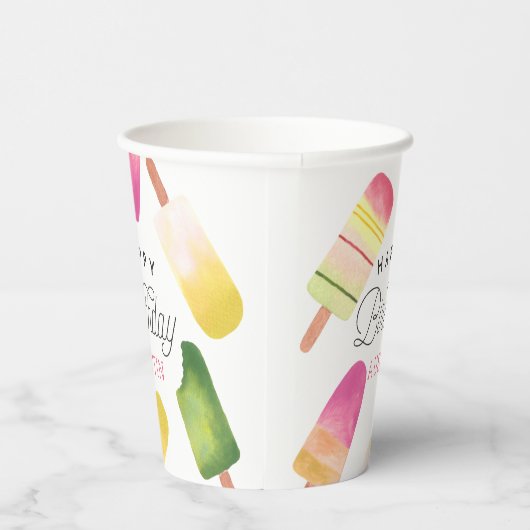 Gepersonaliseerde roze kinderen Birthday Party Papieren Bekers (Rechts)