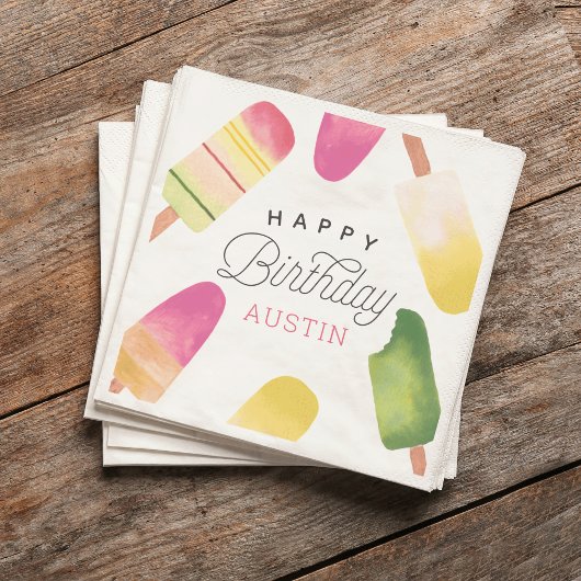 Gepersonaliseerde roze kinderen Birthday Party Servet