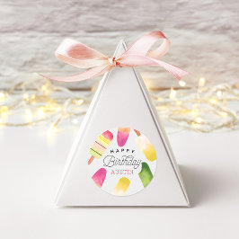 Gepersonaliseerde roze kinderen van afgelopen dag ronde sticker