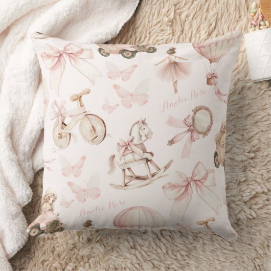 Gepersonaliseerde  roze kinderkamer kussen (Deken)