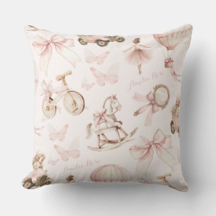 Gepersonaliseerde  roze kinderkamer kussen