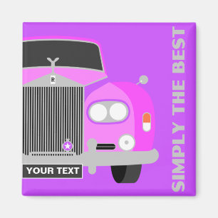 Gepersonaliseerde Roze klassieke Britse limousine  Magneet