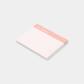 Gepersonaliseerde roze kleverig post-it® notes (Schuin)