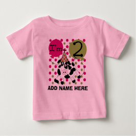 Gepersonaliseerde Roze Koe 2e Verjaardag Tshirt
