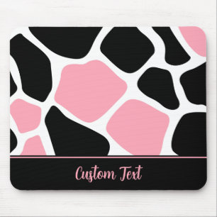 Gepersonaliseerde roze Koe Animal Print Muismat