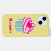 Gepersonaliseerde roze koekje wi poladots kerry Case-Mate iPhone case (Achterkant (horizontaal))