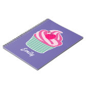 Gepersonaliseerde roze koekje wi poladots kerry notitieboek (Linkerzijde)