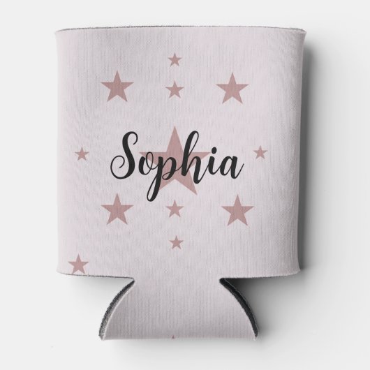 Gepersonaliseerde roze Koelbox | Aangepaste naam e Blikjeskoeler (Voorkant)