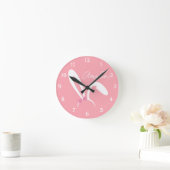 Gepersonaliseerde Roze Konijn Kinderkamer Klok Moo (Huis)
