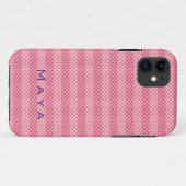 Gepersonaliseerde roze koolstofvezel gepatterd Case-Mate iPhone case (Achterkant (horizontaal))