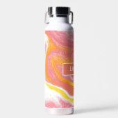 Gepersonaliseerde roze, koraal, geel, vloeiende ku waterfles (Voorkant)