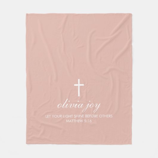 Gepersonaliseerde Roze Kruis Fleece Deken (Voorkant)