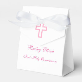 Gepersonaliseerde Roze Kruis Tent Favor Boxes Bedankdoosjes