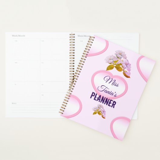 Gepersonaliseerde roze kunstleraar Planner (Display)